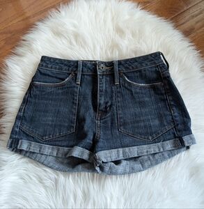 Bullhead Retro High Rise Cotton Stretch Denim Jean Shorts 1